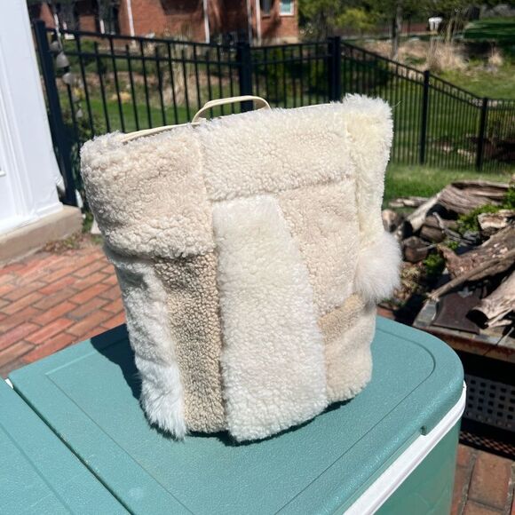 Primecut Shearling Shapes Patchwork Sling Bag NWT - Picture 5 of 14